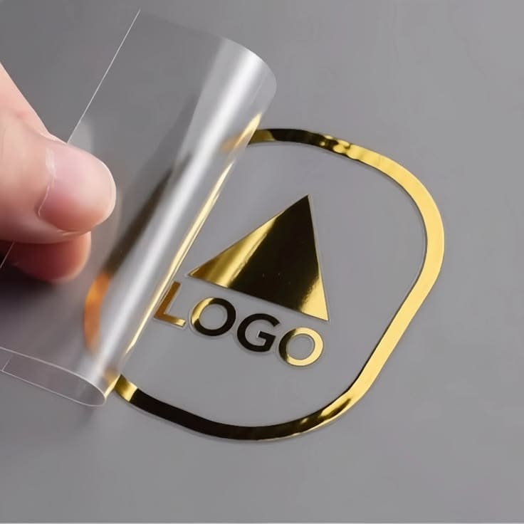 100PCS Stickers Custom Personalized Stickers Logo Metal Gold Customized Transfer Sticker 3D UV DTF